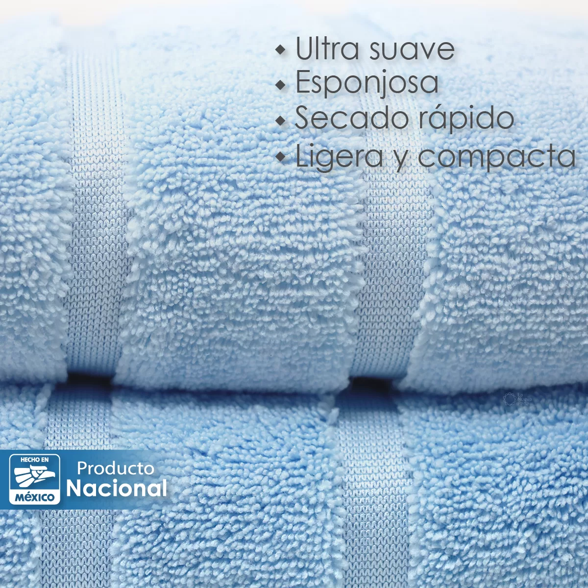 Toalla Microfibra Manos 60X125 Color Azul Cielo: imagen 4
