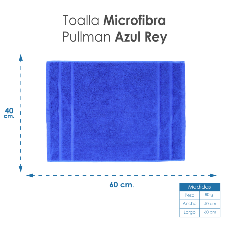 Toalla Microfibra Pullman 40X60 Color Azul Rey