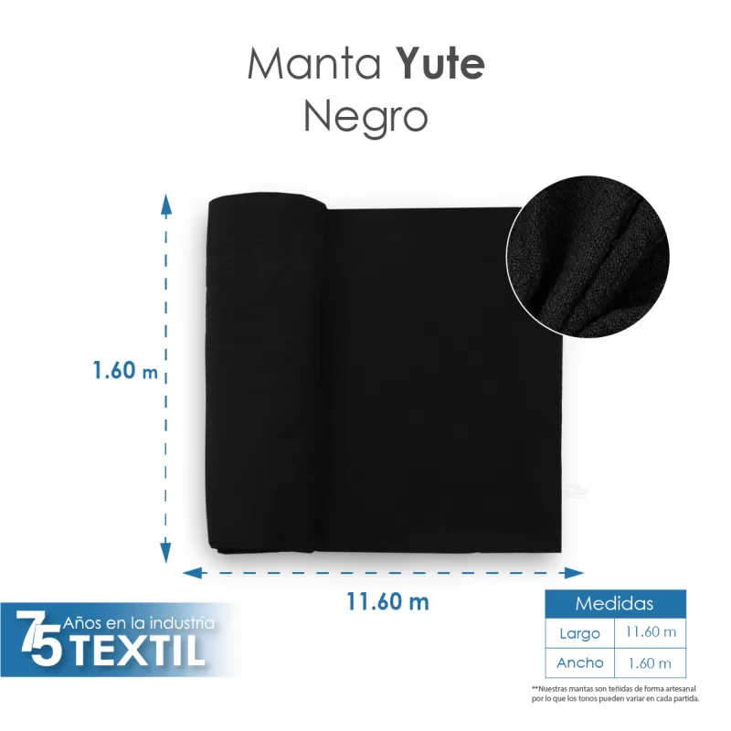 Yute Mérida 1.40 M ancho Negro