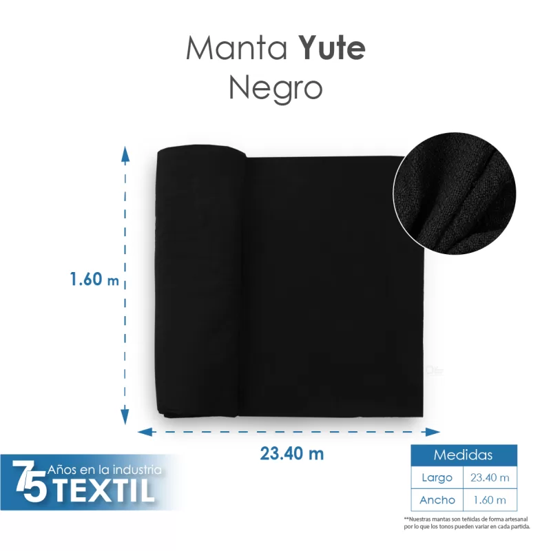 Yute Mérida 1.40 M ancho Negro