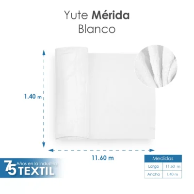 Yute Mérida 1.40 M ancho Blanco: imagen 4