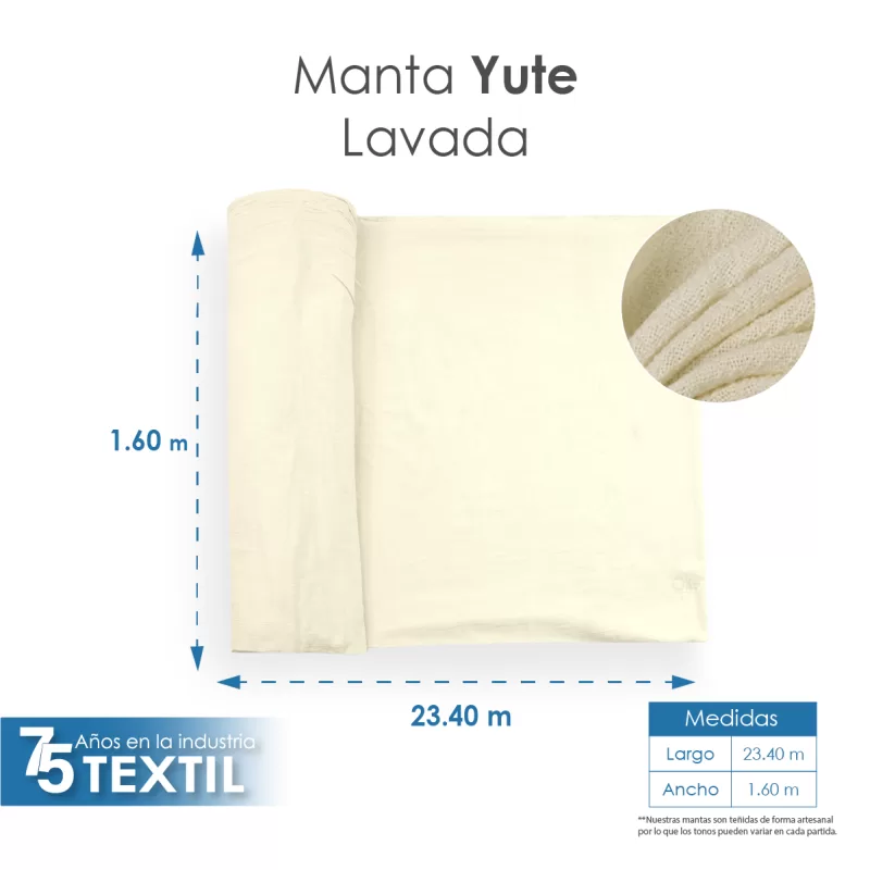 Yute Mérida 1.40 M ancho Lavado