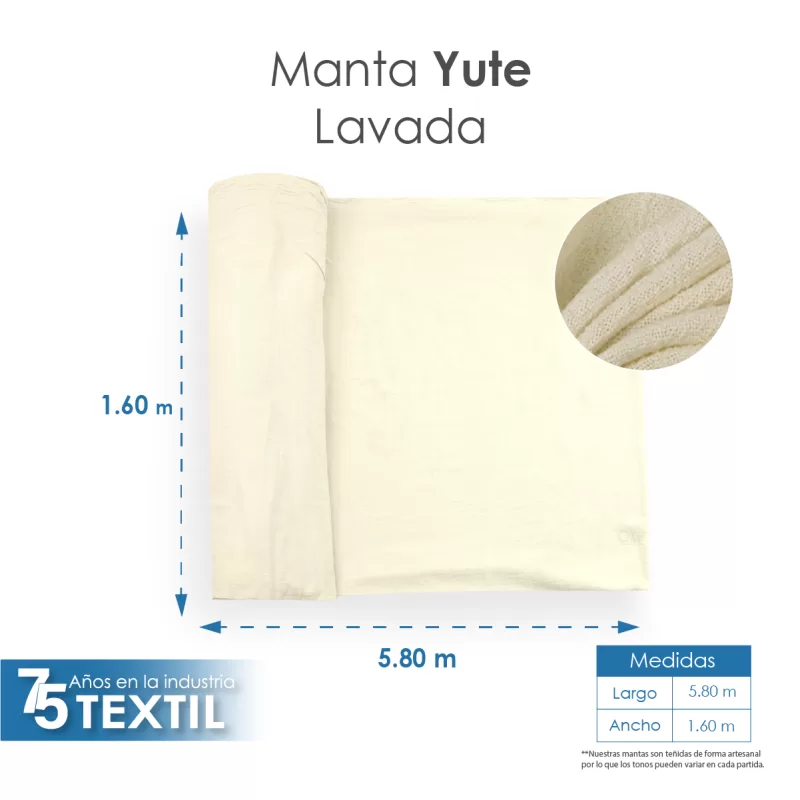 Yute Mérida 1.40 M ancho Lavado
