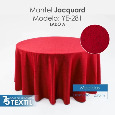 Mantel Yackard Redondo YE-281 AFRICA ROJO: imagen 2