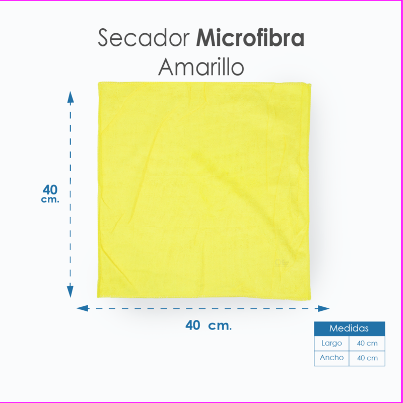 Secador Microfibra 40X40 Color Amarillo