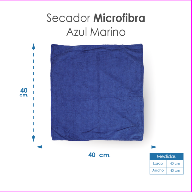 Secador Microfibra 40X40 Color Azul Marino