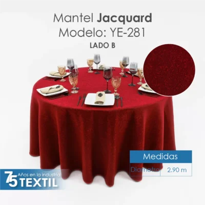 Mantel Yackard Redondo YE-281 AFRICA ROJO: imagen 4