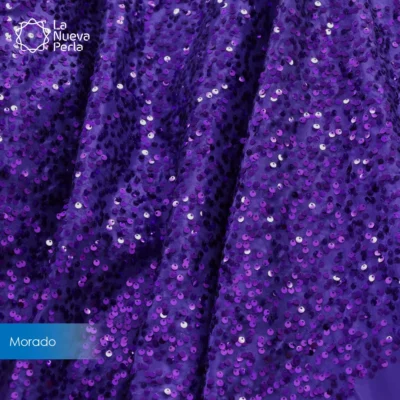 Tela Capri Lentejuela 1.30 M ancho 100% poliéster Morado