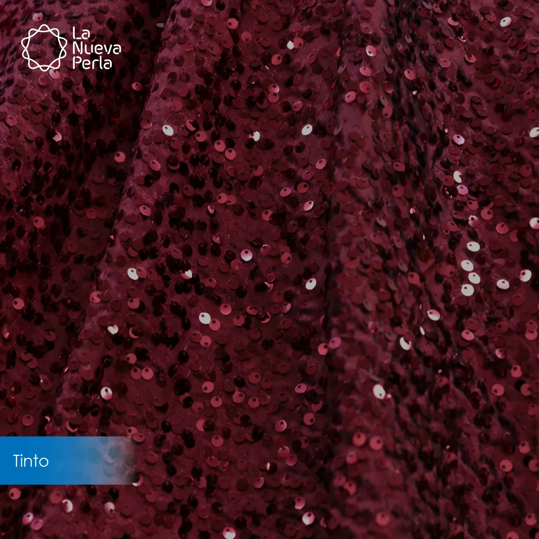 Tela Capri Lentejuela 1.30 M ancho 100% poliéster Tinto: imagen 1