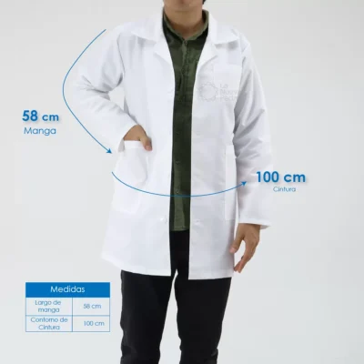 Bata de Laboratorio 80% Poliéster 20% Algodón Talla 30: imagen 2