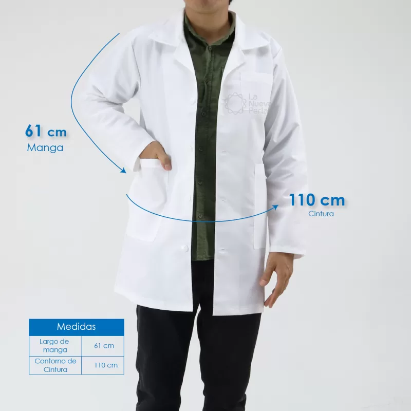 Bata de Laboratorio 80% Poliéster 20% Algodón Talla 34