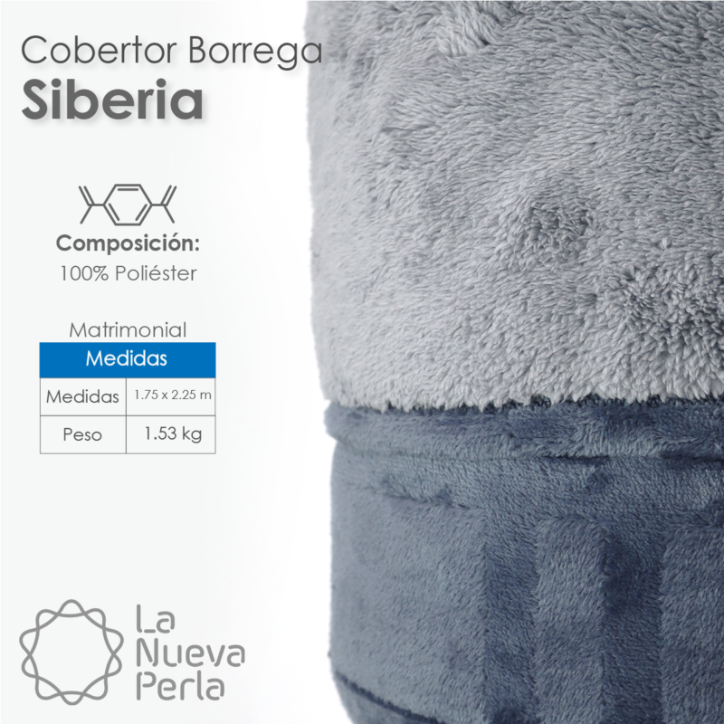 Cobertor Borrega Siberia Matrimonial - 1.53 kg / 1.75 x 2.25 m
