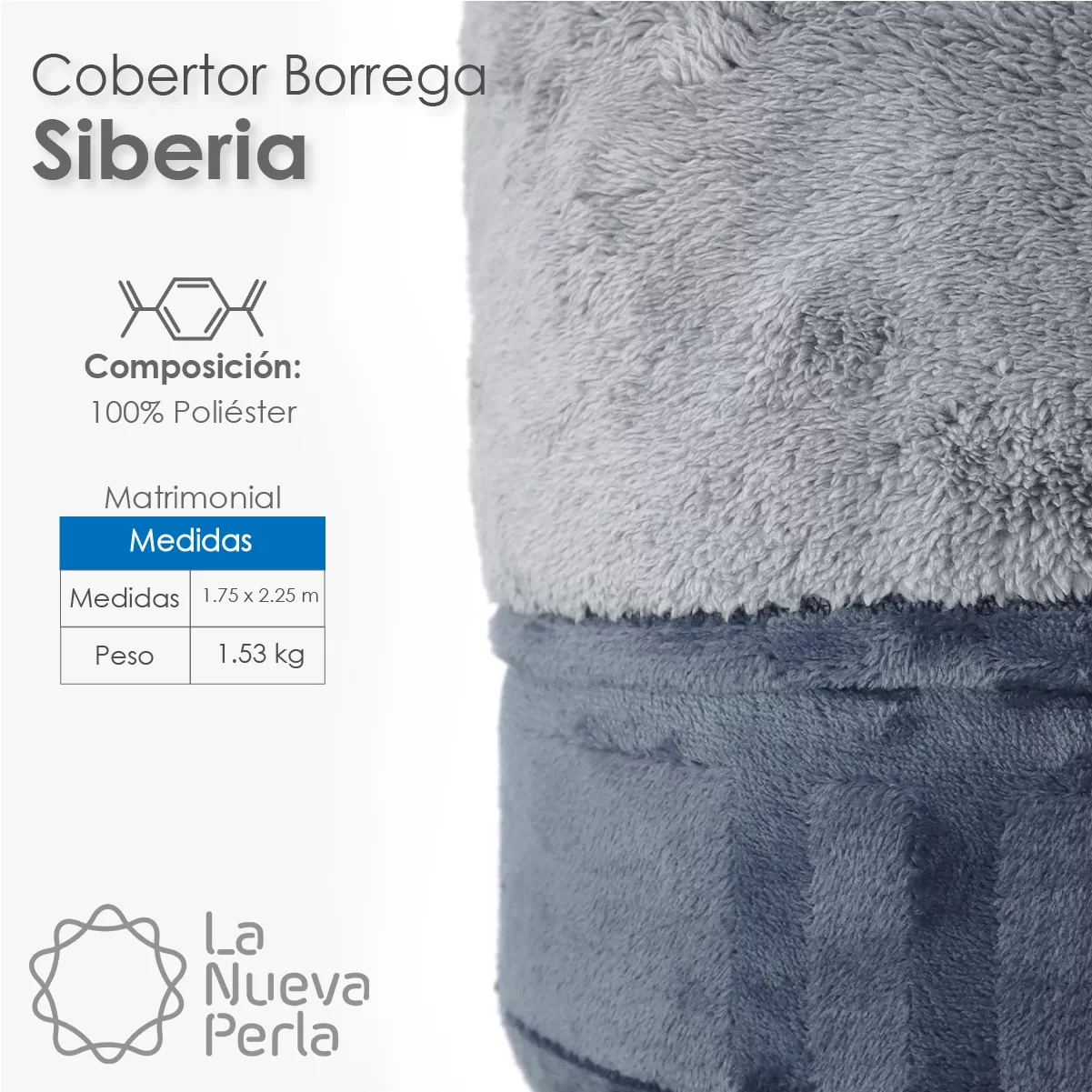 Cobertor Borrega Siberia Matrimonial - 1.53 kg / 1.75 x 2.25 m: imagen 2