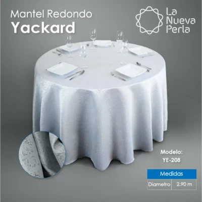 Mantel Yackard Redondo YE-208 AFRICA PLATA: imagen 5