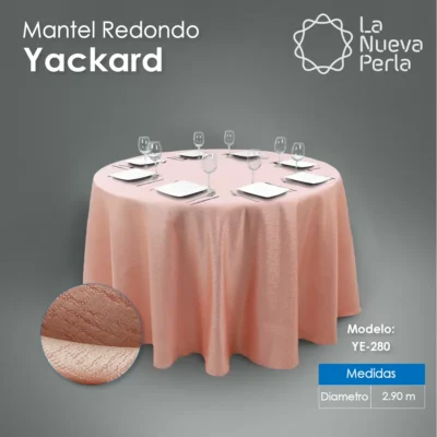 Mantel Yackard Redondo YE-280 VENECIA SALMON: imagen 2