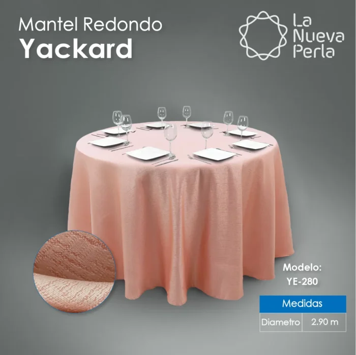 Mantel Yackard Redondo YE-280 VENECIA SALMON