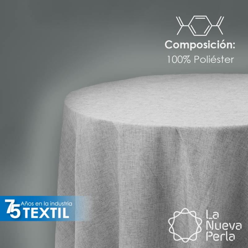 Mantel Redondo Yute Canasta Plata 2.90 Diámetro