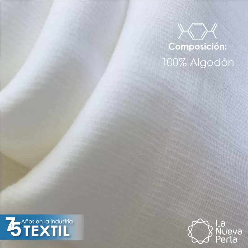 Pañalina 70 cm ancho 100% algodón blanco