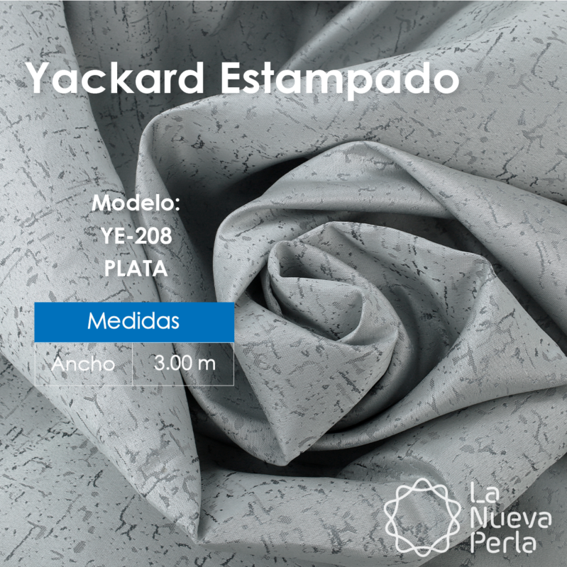 Tela Yackard (Jacquard) 3.00 m Ancho - YE-208 AFRICA PLATA