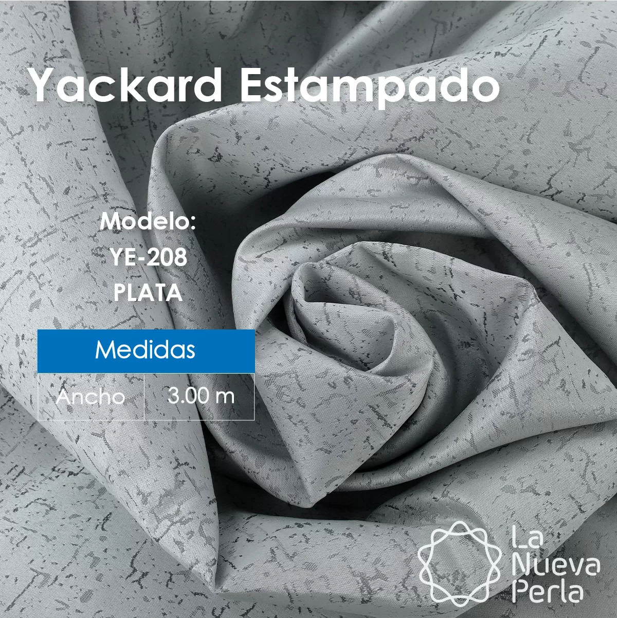 Tela Yackard (Jacquard) 3.00 m Ancho - YE-208 AFRICA PLATA: imagen 1