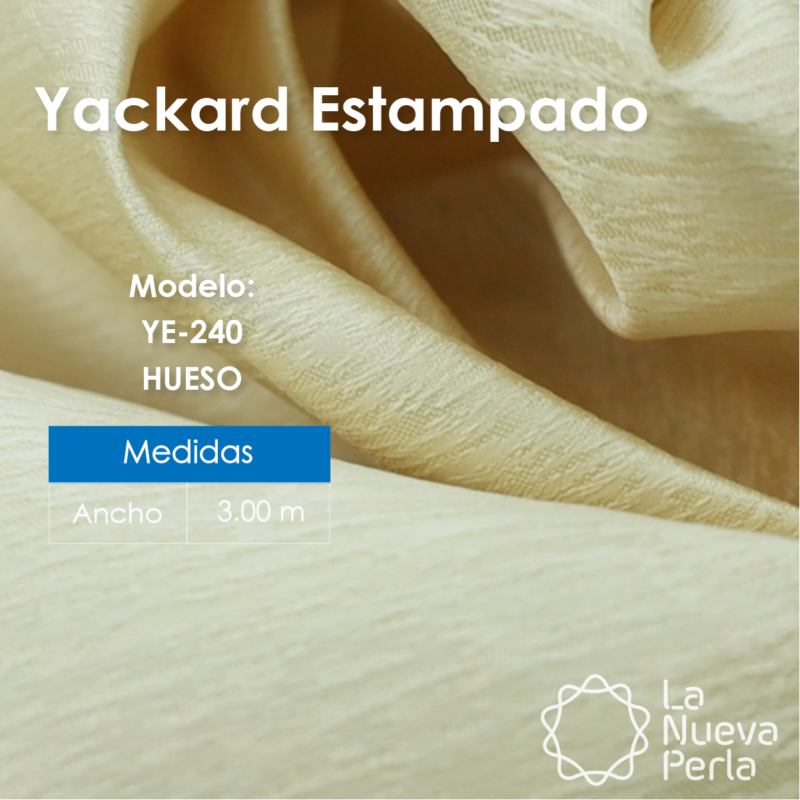 Tela Yackard (Jacquard) 3.00 m Ancho - YE-240 OLIMPIA HUESO