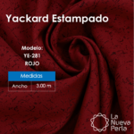 Tela Yackard (Jacquard) 3.00 m Ancho - YE-281 AFRICA ROJO