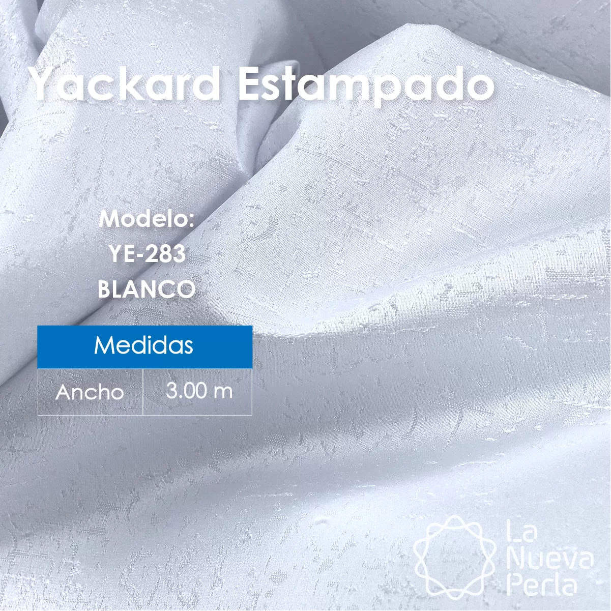 Tela Yackard (Jacquard) 3.00 m Ancho - YE-283 AFRICA BLANCO: imagen 1