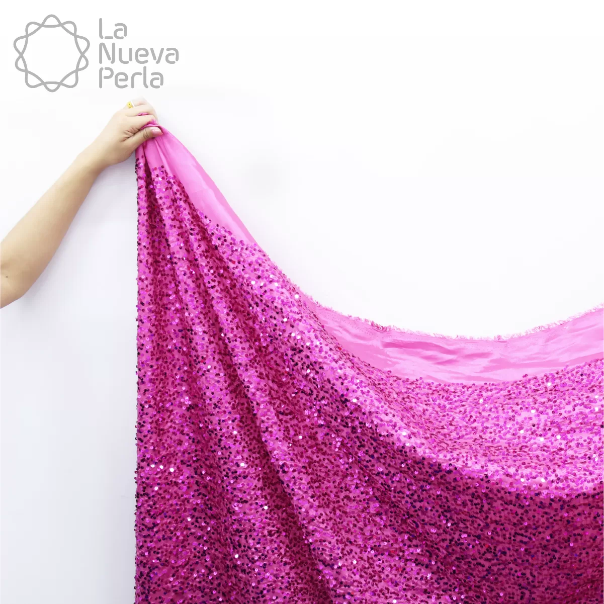 Tela Capri Lentejuela 1.30 M ancho 100% poliéster Morado: imagen 4
