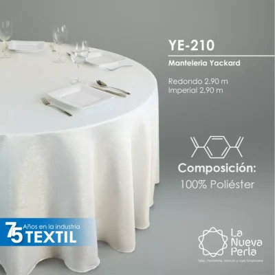 Mantel Yackard Redondo YE-210 FRANCIA HUESO: imagen 2