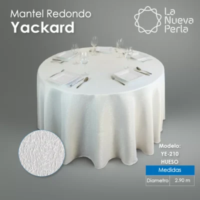 Mantel Yackard Redondo YE-210 FRANCIA HUESO: imagen 3