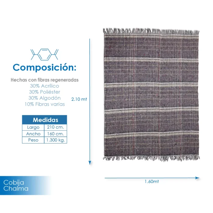 Cobija Chalma Económica - 1.300 kg / 1.60 x 2.10