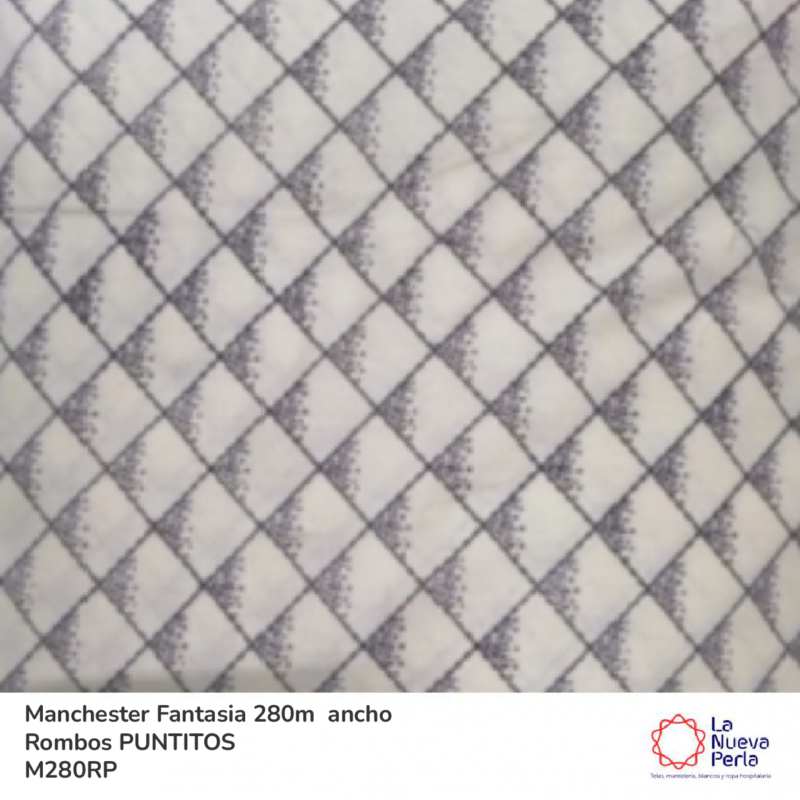 Tela Manchester 150 hilos 280 cm 50% algodón 50% Poliéster Rombo Puntos