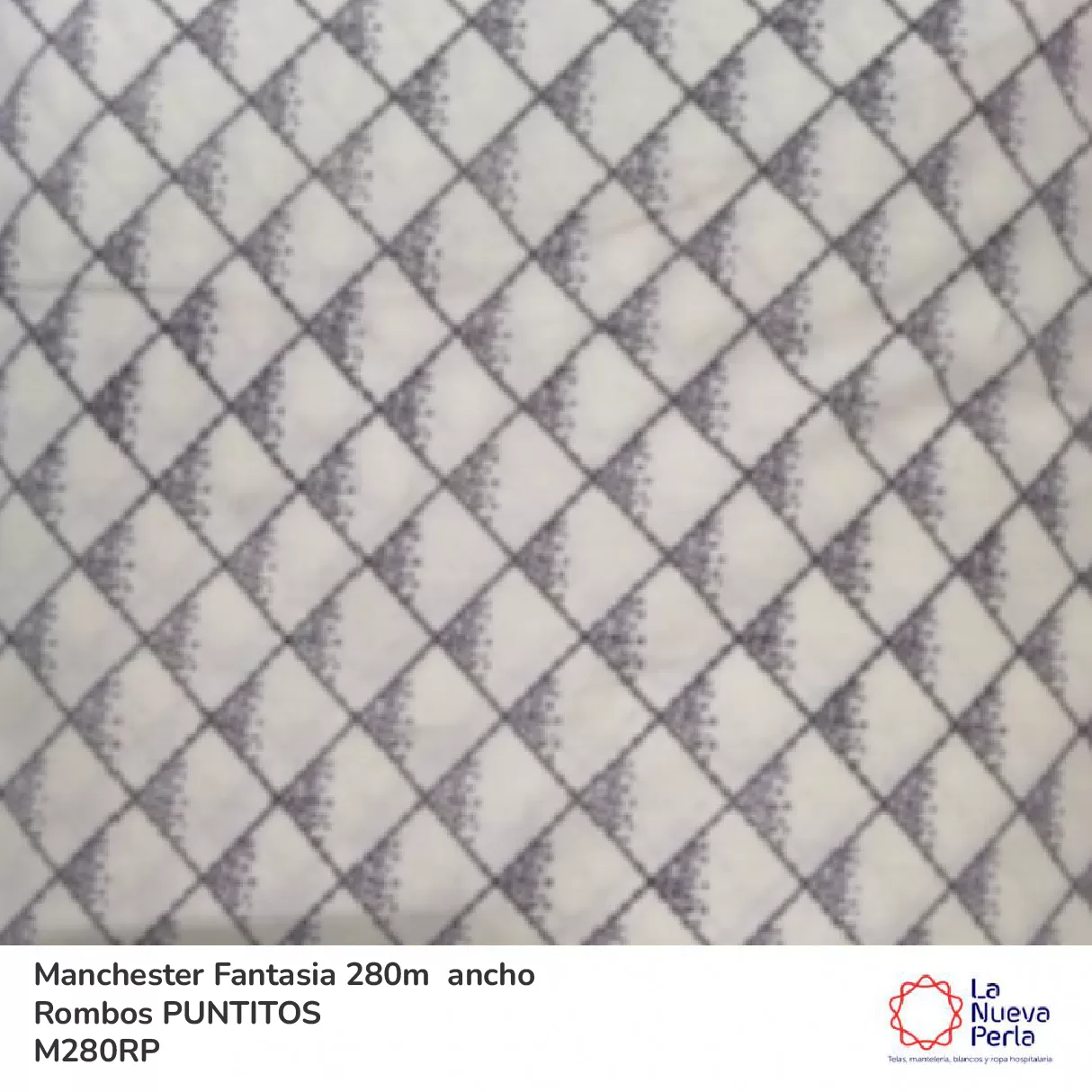 Tela Manchester 150 hilos 280 cm 50% algodón 50% Poliéster Rombo Puntos: imagen 1