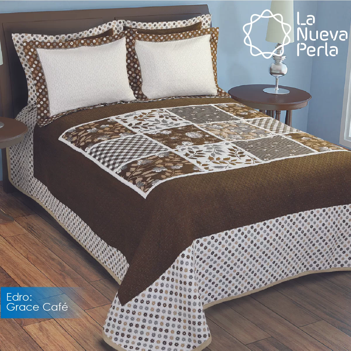 Colcha Edro Grace Café Matrimonial: imagen 1