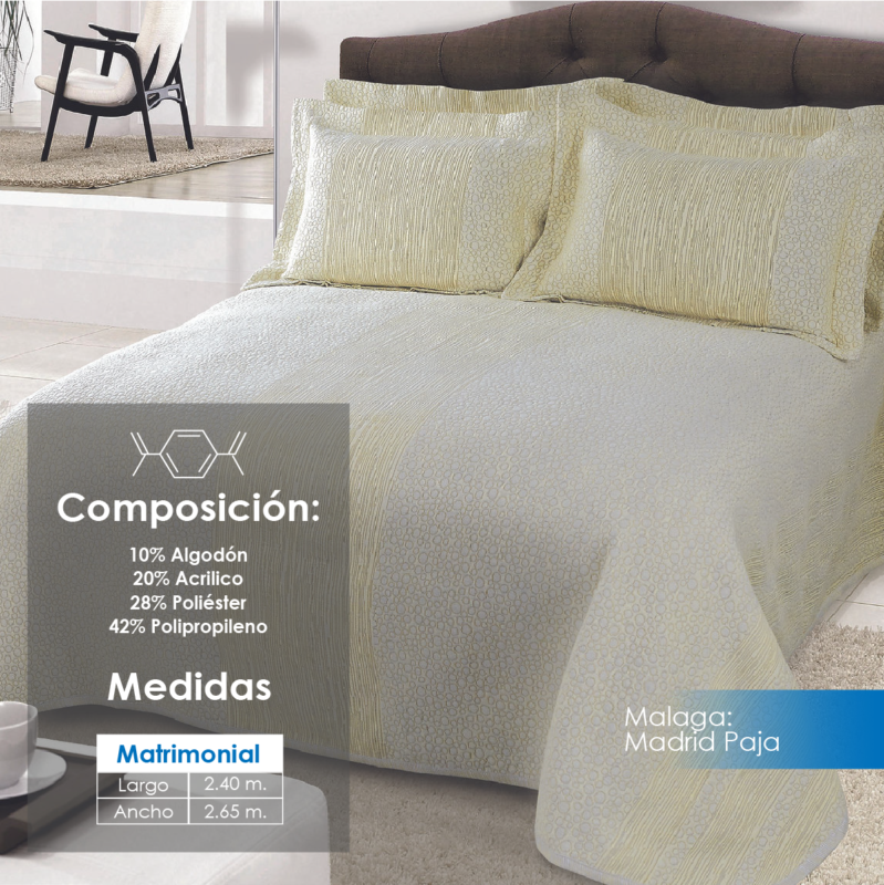 Colcha Málaga Madrid Paja Matrimonial