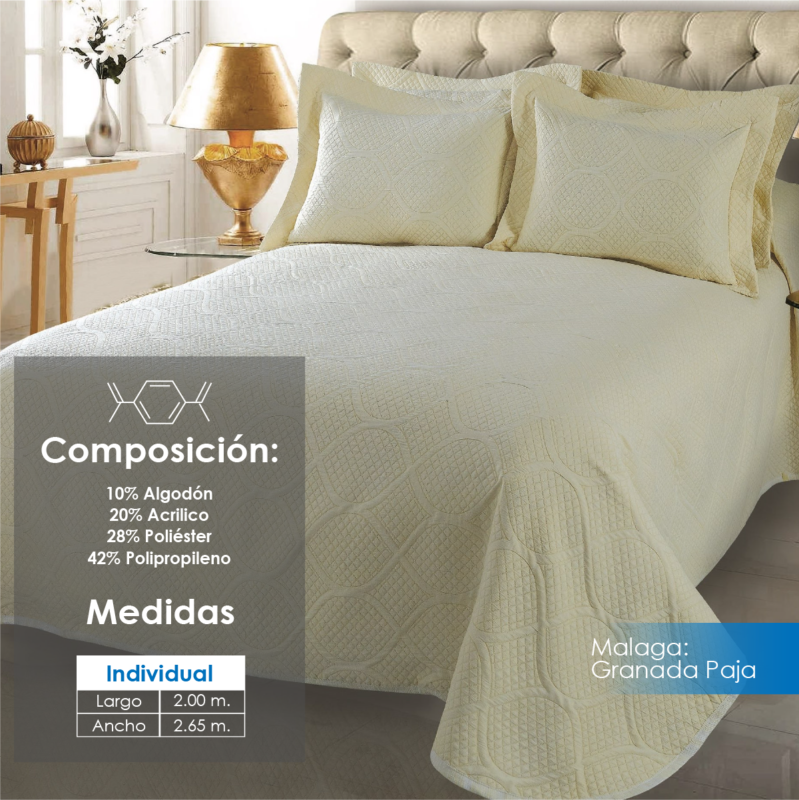 Colcha Málaga Granada Paja Individual