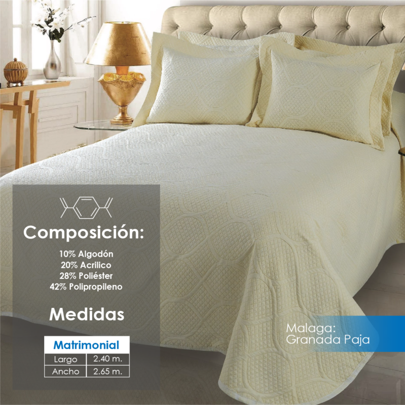 Colcha Málaga Granada Paja Matrimonial