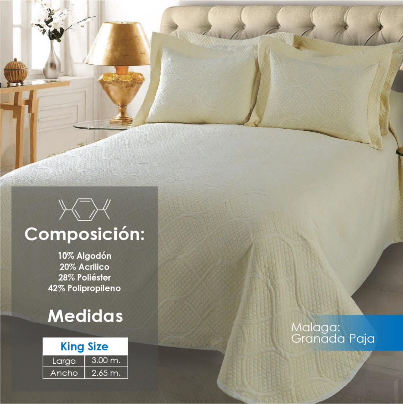 Colcha Málaga Granda Paja King Size