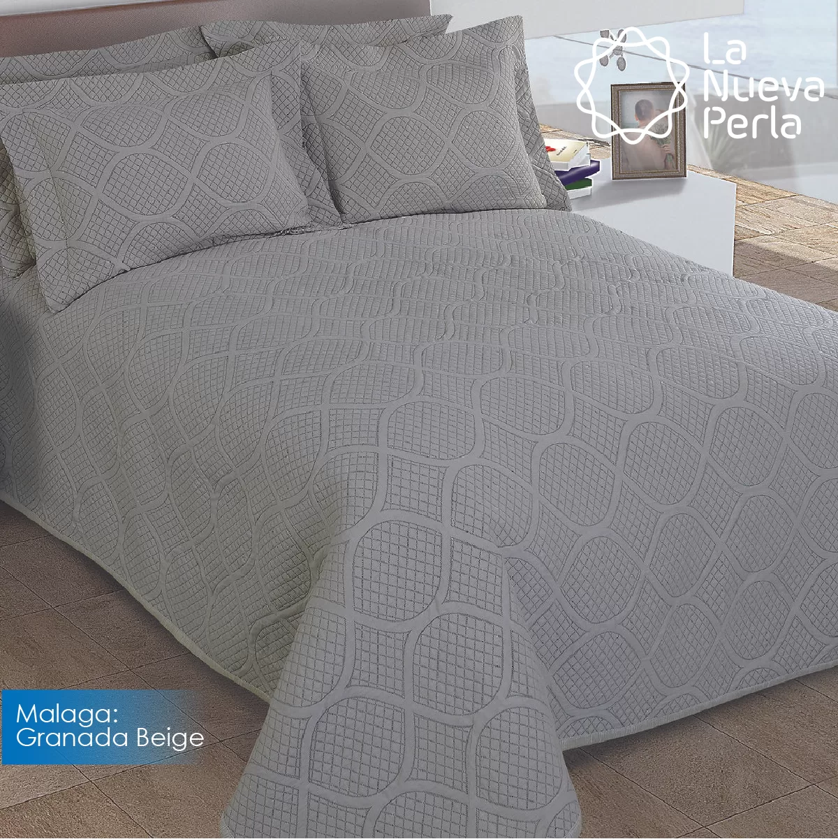 Colcha Málaga Granada Beige King Size: imagen 1