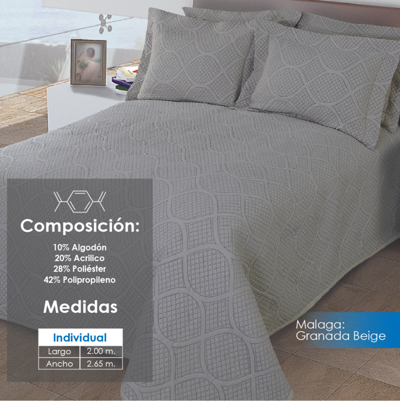 Colcha Málaga Granada Beige Individual
