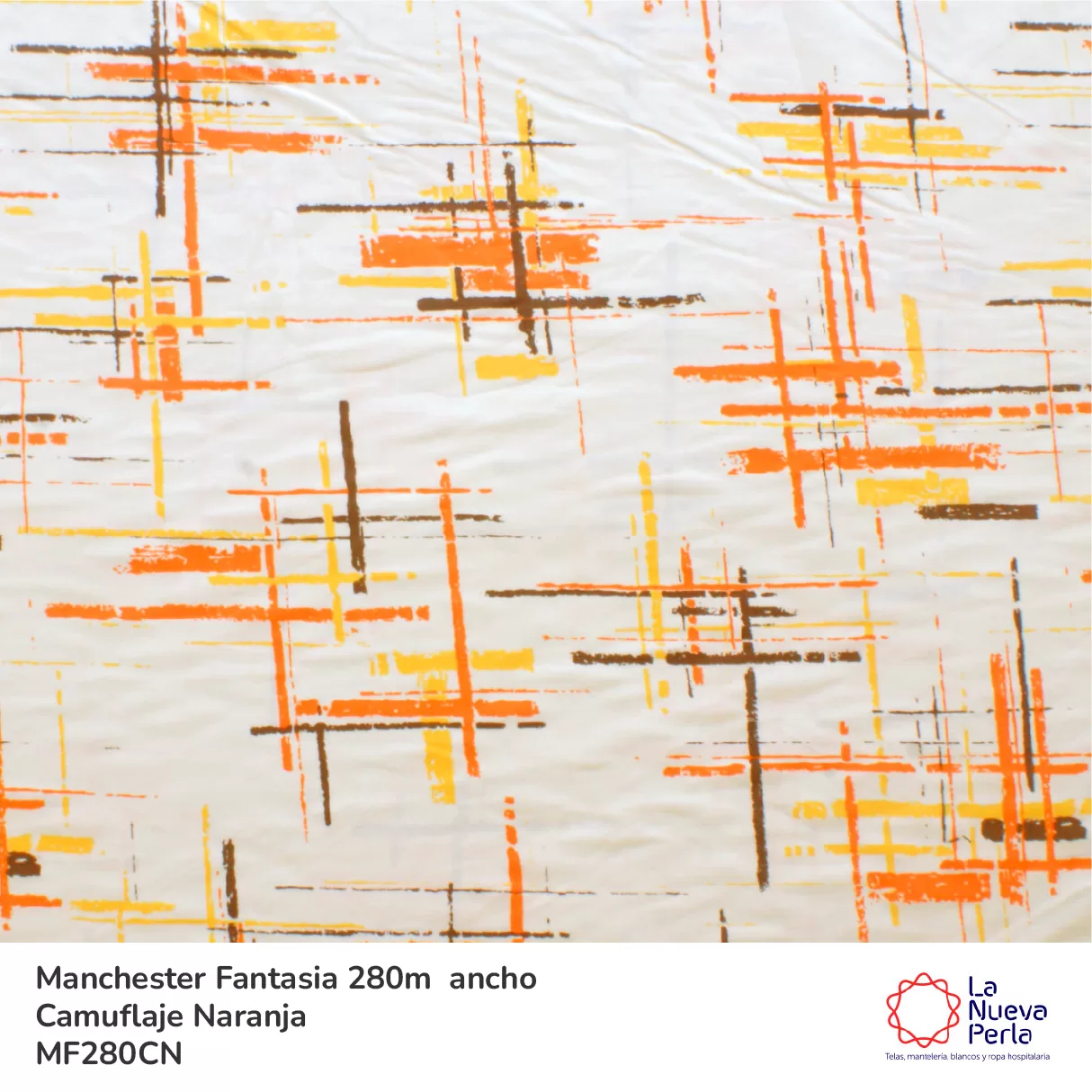 Tela Manchester 150 hilos 280 cm 50% algodón 50% Poliéster Camuflaje Naranja: imagen 1