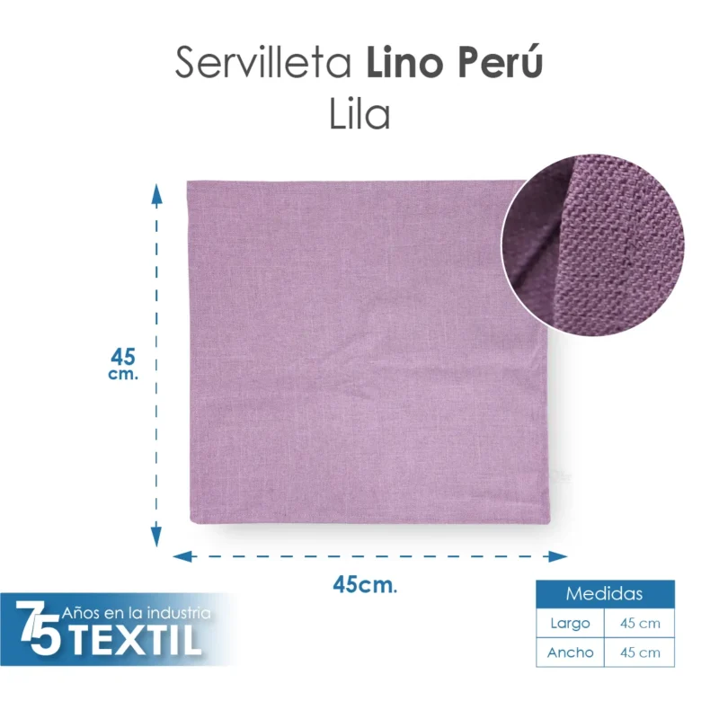 Servilleta Lino Perú 45 x 45 cm Lila