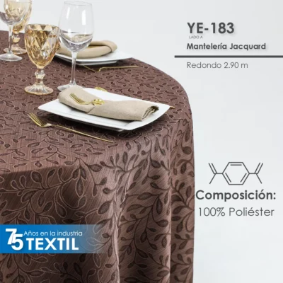 Mantel Yackard Redondo YE-183 CHOCOLATE: imagen 3