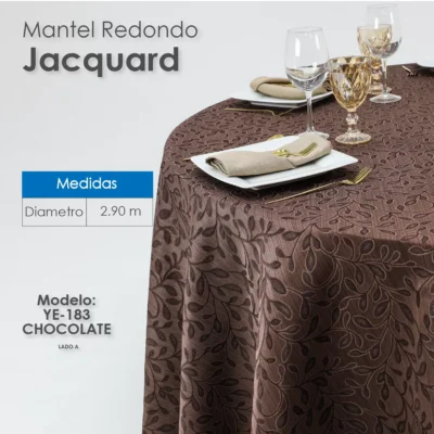 Mantel Yackard Redondo YE-183 CHOCOLATE: imagen 2