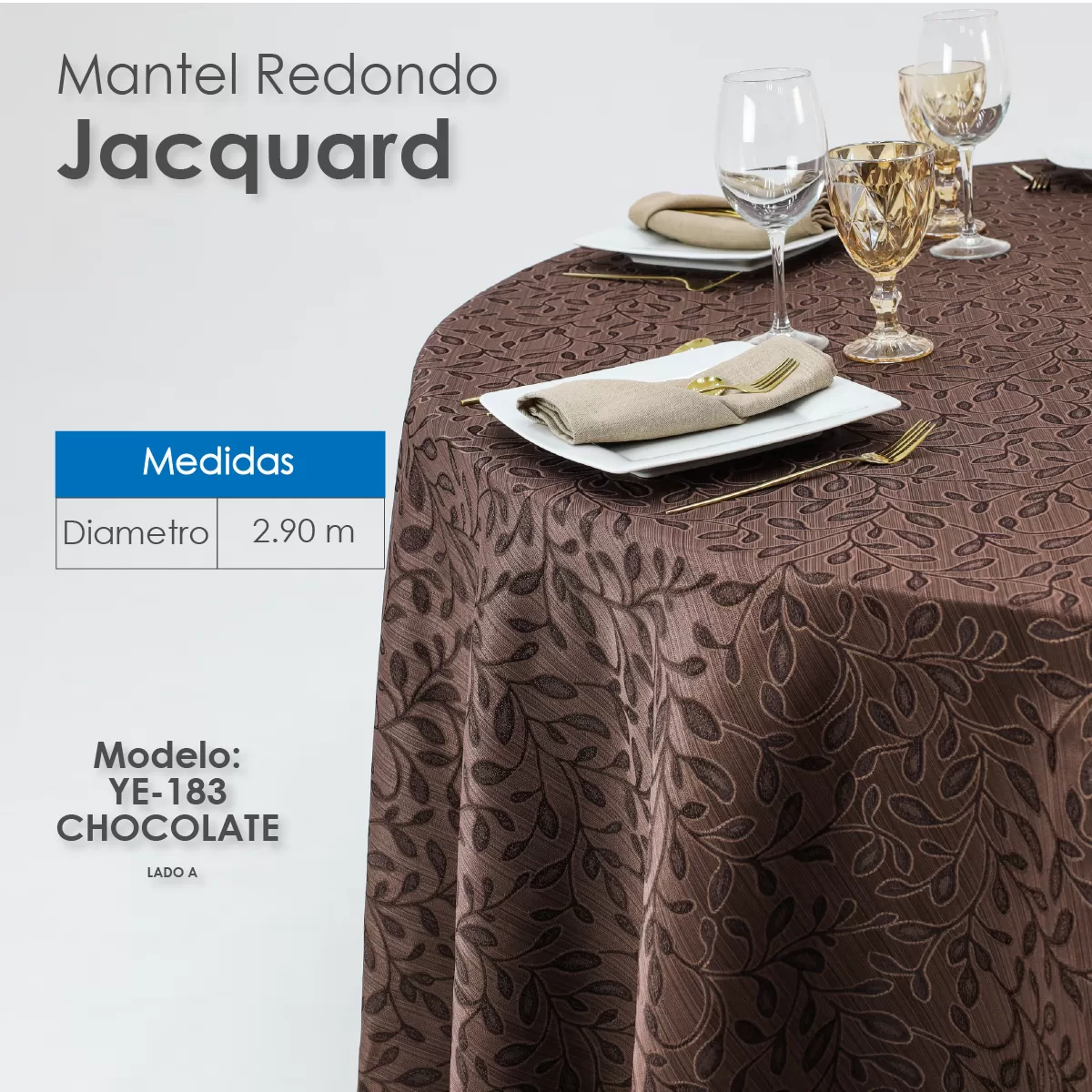 Mantel Yackard Redondo YE-183 CHOCOLATE: imagen 2