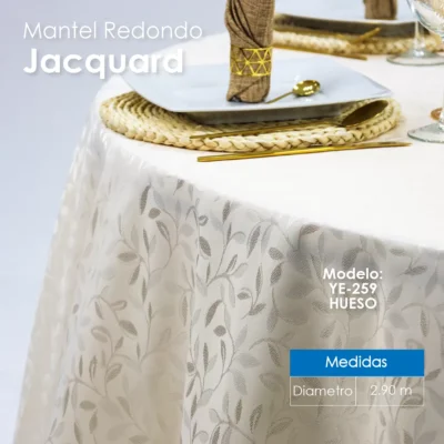 Mantel Yackard Redondo YE-259 CHAMPAÑA: imagen 2