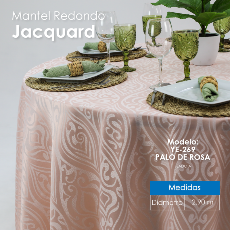 Mantel Yackard Redondo YE-269 PALO DE ROSA