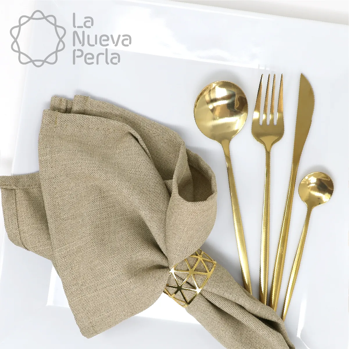 Servilleta Lino Perú 45 x 45 cm Camello: imagen 1