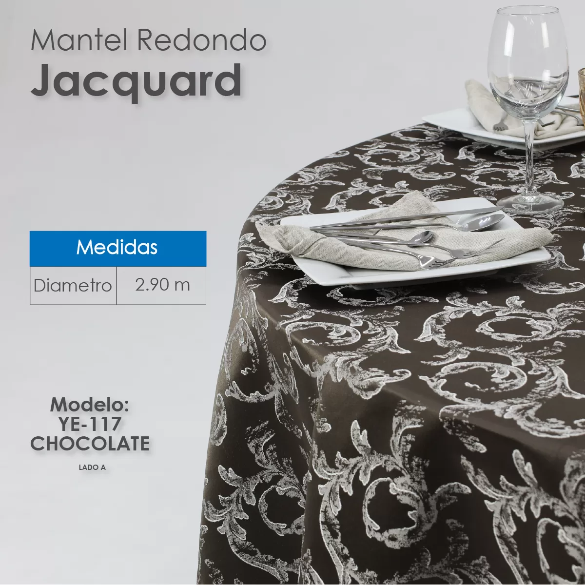 Mantel Yackard Redondo YE-117 CHOCOLATE: imagen 2