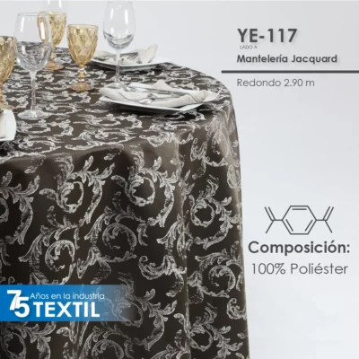 Mantel Yackard Redondo YE-117 CHOCOLATE: imagen 3